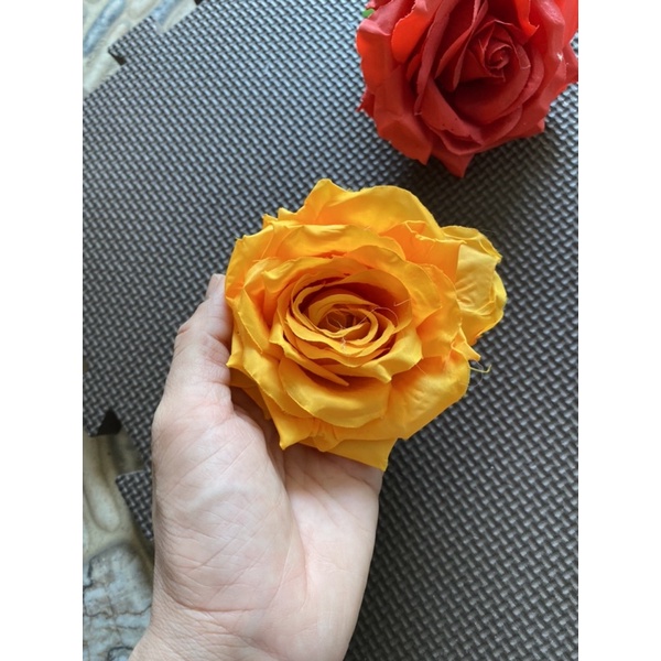 Đầu Bông Hoa Hồng trang trí nhà cửa, cắm bình- hoa giả, hoa vải lụa