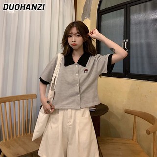 DUOHANZI  Áo Thun Polo Ngắn Tay Thời Trang Mùa Hè Mới Cho Nữ
