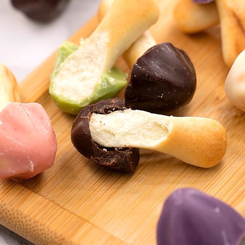 Bánh quy/ que nấm socola/ sữa/ matcha/ việt quất lọ 138g siêu hot