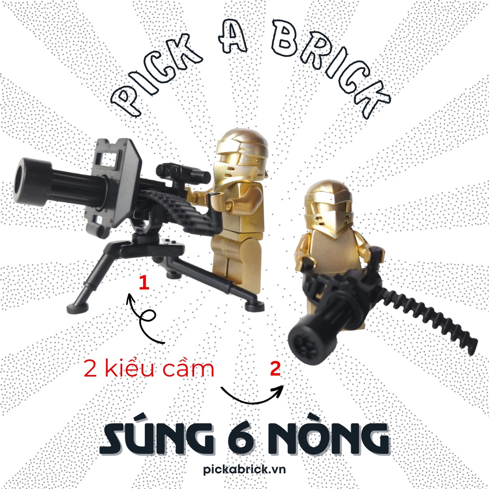 Vũ Khí hiện đại SÚNG 6 NÒNG K7059 - Đồ chơi lắp ráp phụ kiện MOC Minifigures quân đội quân sự lính vũ khí lego SWAT Army