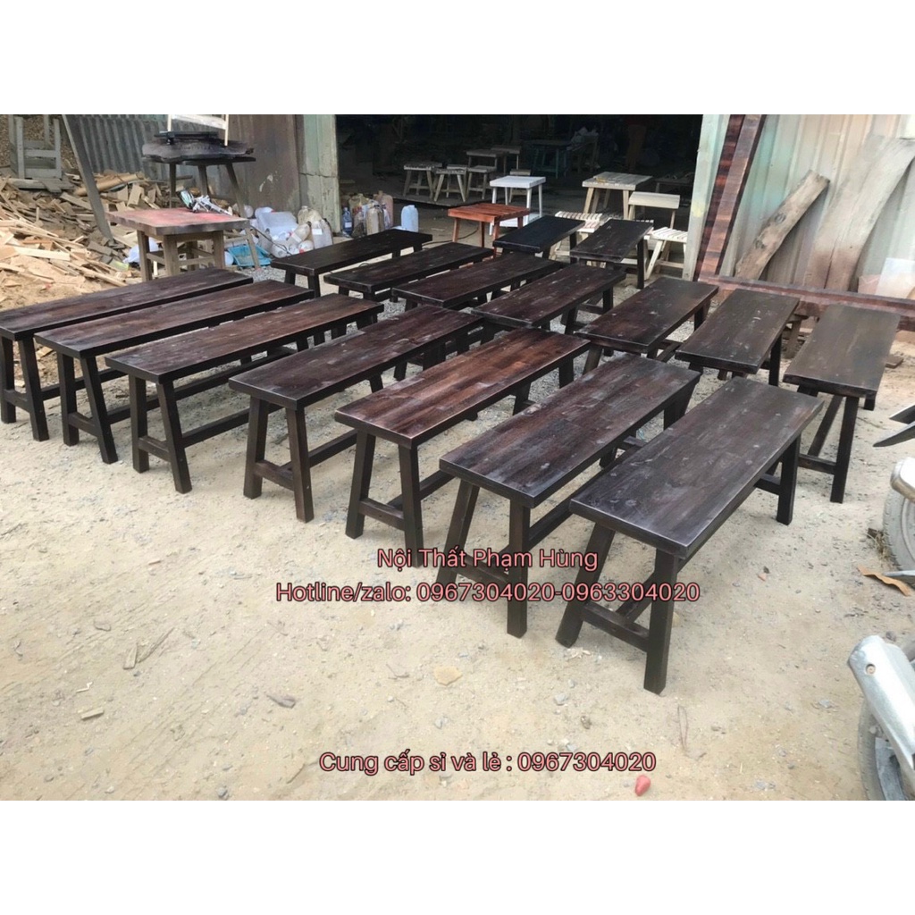 Bàn gỗ thông ngoài trời cao cấp bàn ghế quán ăn ngoài trời