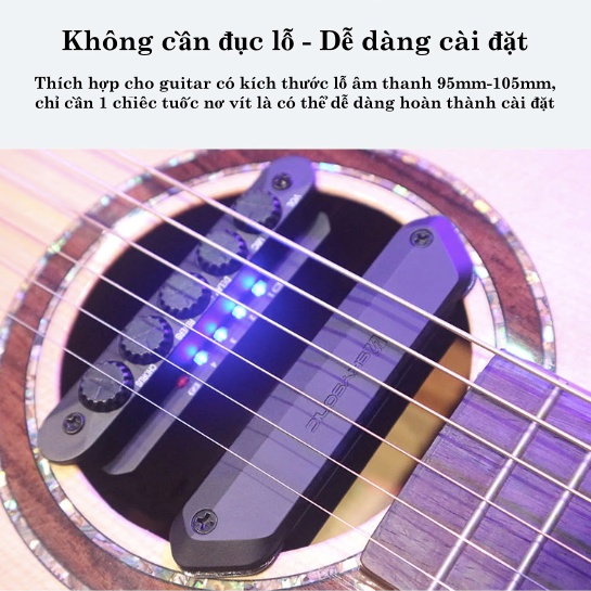 Bộ Thu Âm - Pickup Rung Guitar Acoustic Không Dây Skysonic WR2 Wireless Vibration