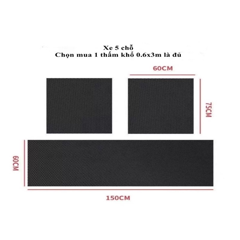 THẢM LÓT SÀN CAO SU Ô TÔ kích thước 3x0.6m cho xe 4-5 chỗ