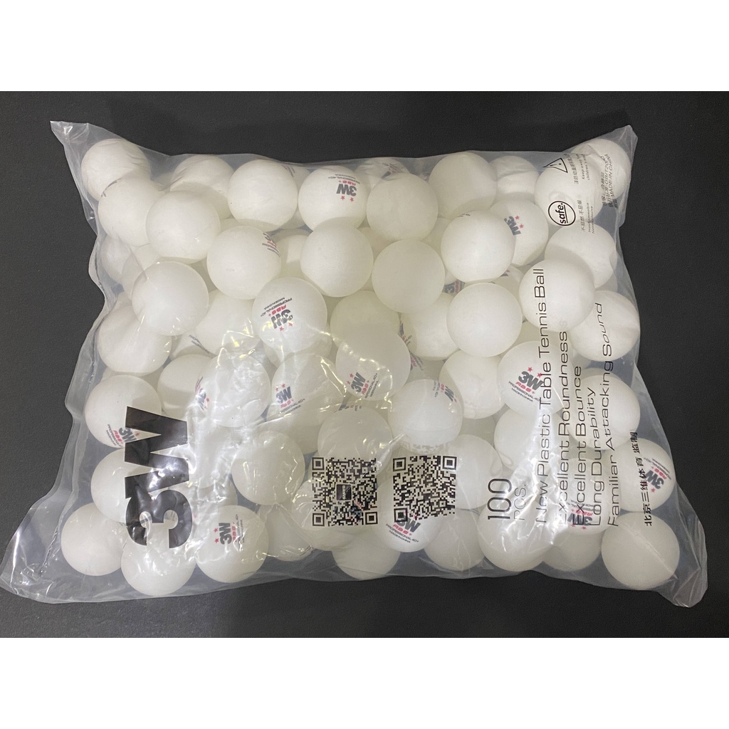 [200 quả] bóng tập luyện tiêu chuẩn  Sanwei 3w (Banh bóng bàn Sanwei 3w 200 trái)