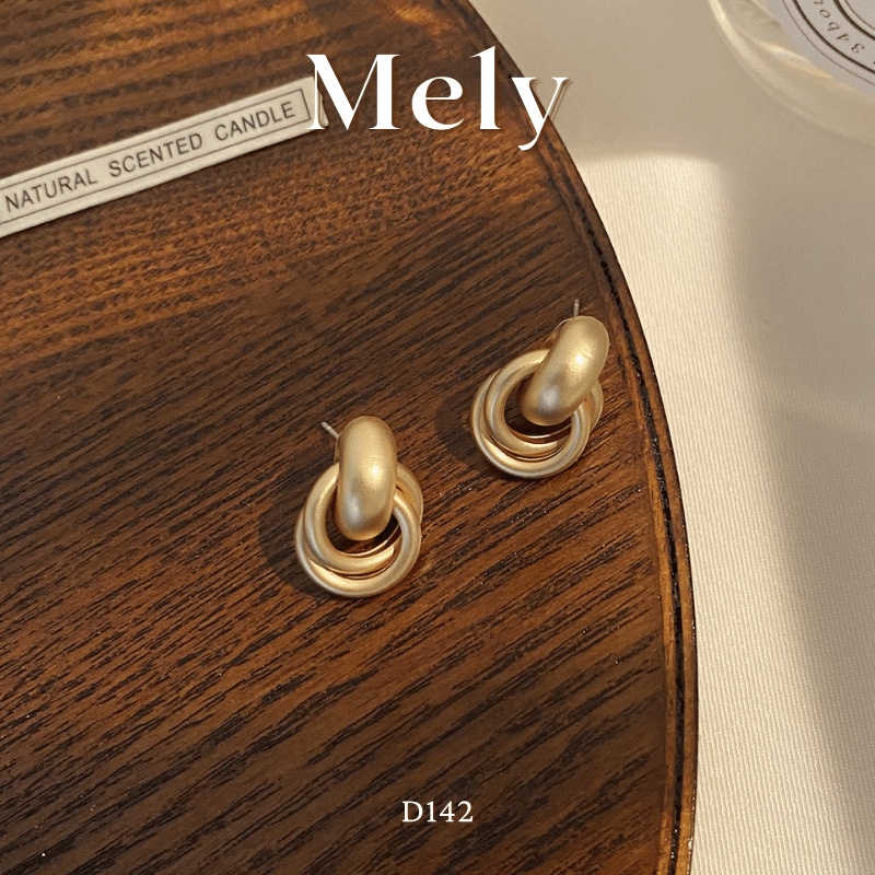 Bông tai tròn mạ vàng hot trend sang trọng cá tính dành cho nữ - Mely D53