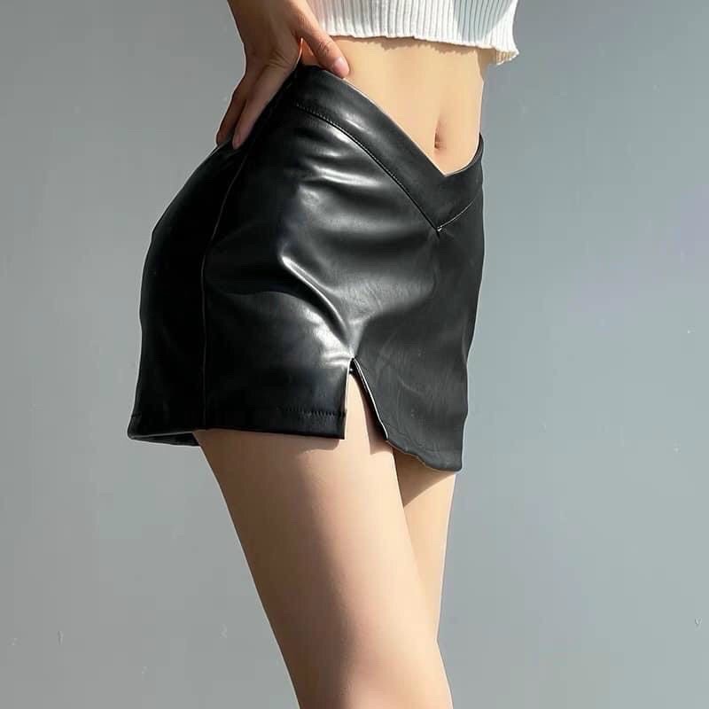 Chân váy da ngắn dáng chữ A thời trang sexy, siêu ôm dáng