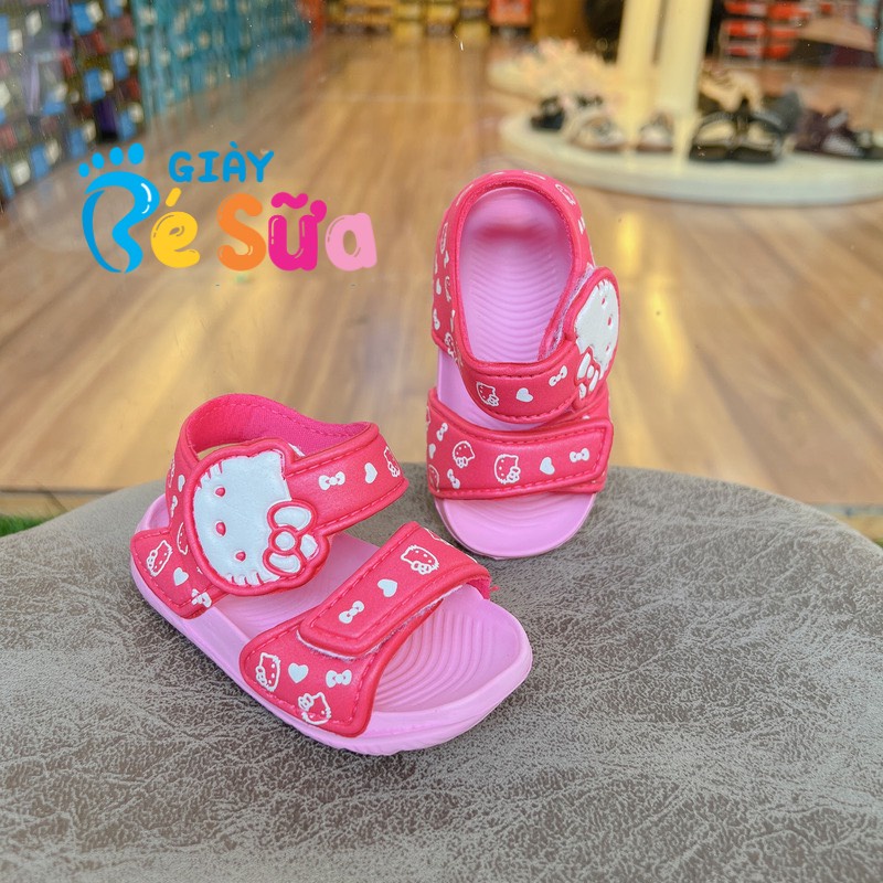 Sandal xốp kity siêu nhẹ cho bé gái họa tiết mèo và micky cho bé từ 3 tháng
