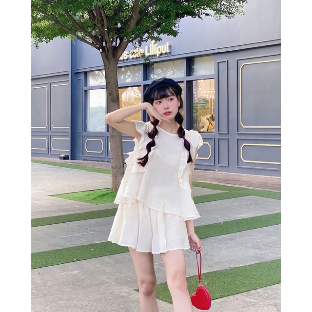 (CÓ SẴN) Set bộ đũi bèo tiểu thư quần giả váy 3 màu siêu xinh, Set nữ kiểu dáng phong cách trẻ trung (TPHCM)