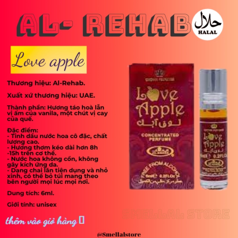 Tinh dầu nước hoa Love apple 6ml