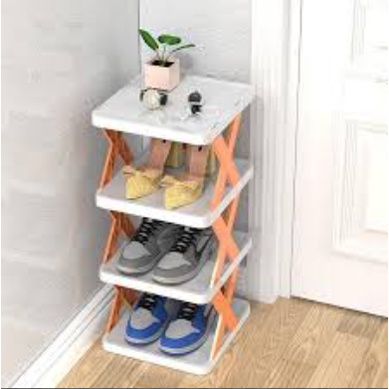 Kệ Để Giày Dép Decor Chữ X Đa Năng Dễ Tháo Lắp 5 Tầng Nhựa PVC Cao Cấp