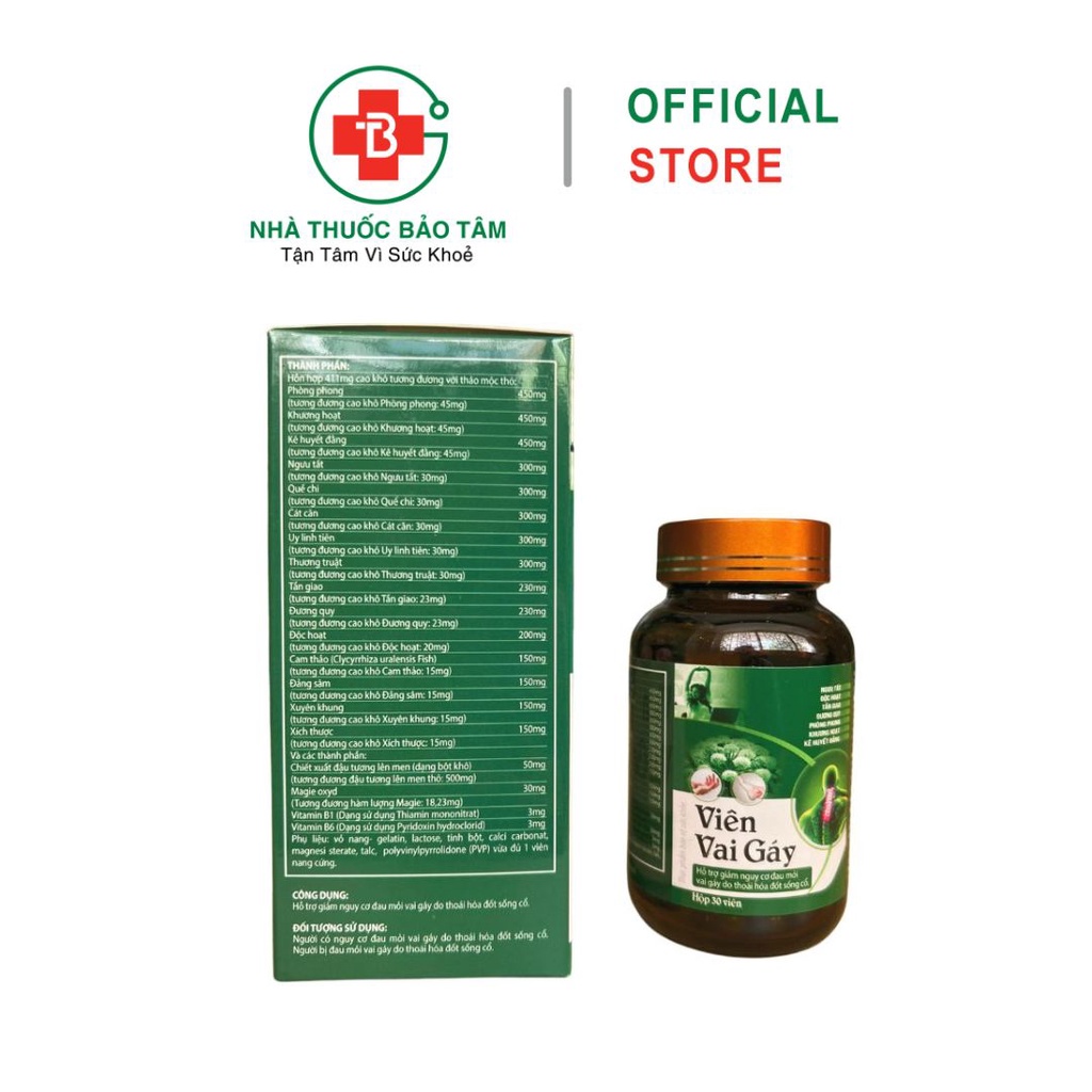 Viên uống VIÊN VAI GÁY, giảm các triệu chứng đau mỏi vai gáy - Hộp 30 viên
