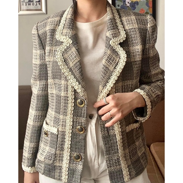 Áo khoác tweed Nhật vintage