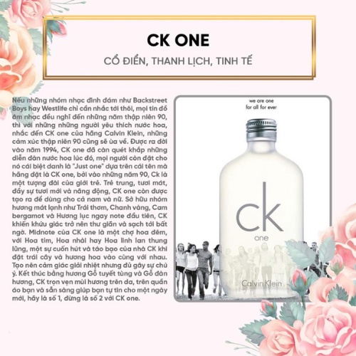 Nước Hoa Unisex Nam Nữ Ck One  - Hương Thơm Tươi Mát Trẻ Trung Tinh Tế - Teen_Perfume