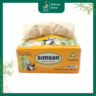 Combo 30 gói giấy ăn gấu trúc bột tre 3 lớp SIMSON. Khăn giấy tissue 3 lớp hàng Việt Nam chất lượng cao