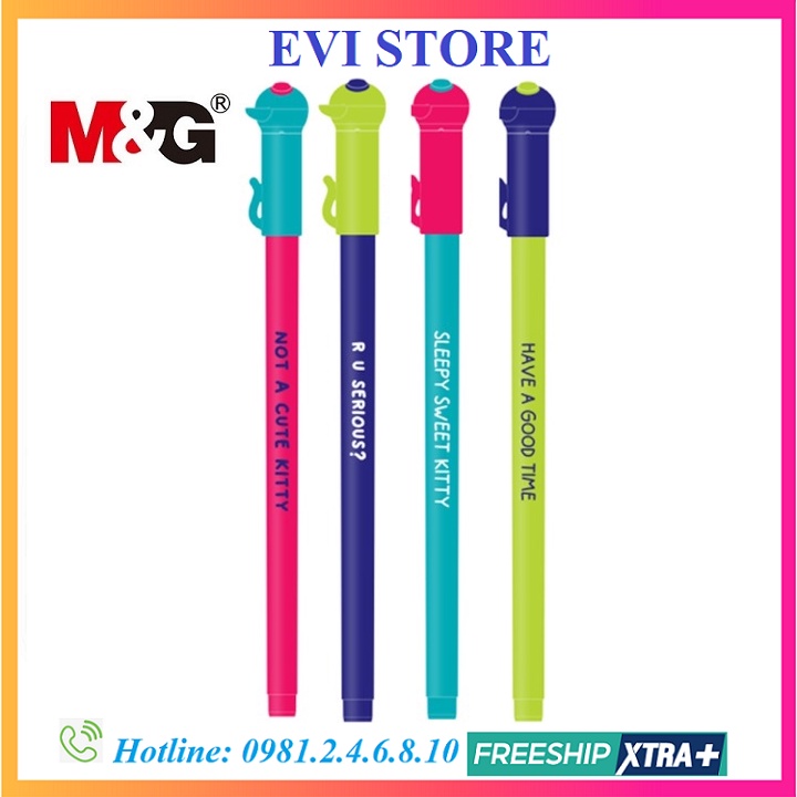 [Chọn màu] Bút gel nước M&amp;G AGPB5073 mực xanh nét 0.5mm / Bút 5073 So Many Cats hình cute