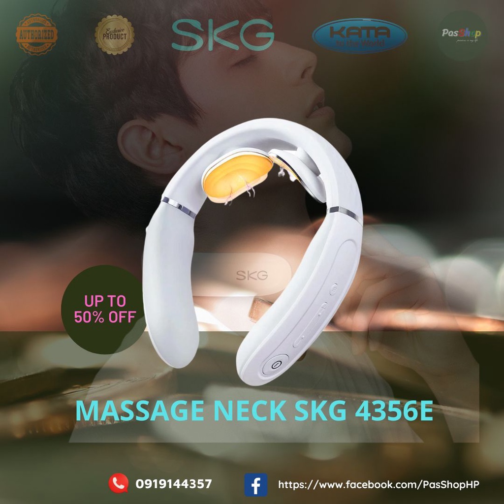 Máy massage cổ SKG 4356E công nghệ xung điện TENS - 15 cấp độ massage, kết hợp chườm nóng