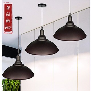 Đèn thả chao nhôm T084 , đèn trang trí quán cafe cổ 3 khấc
