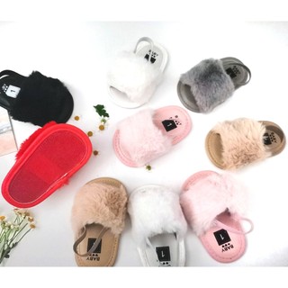Dép cho bé gái sandal bé gái Giày sandal phối lông mềm mại cho bé gái