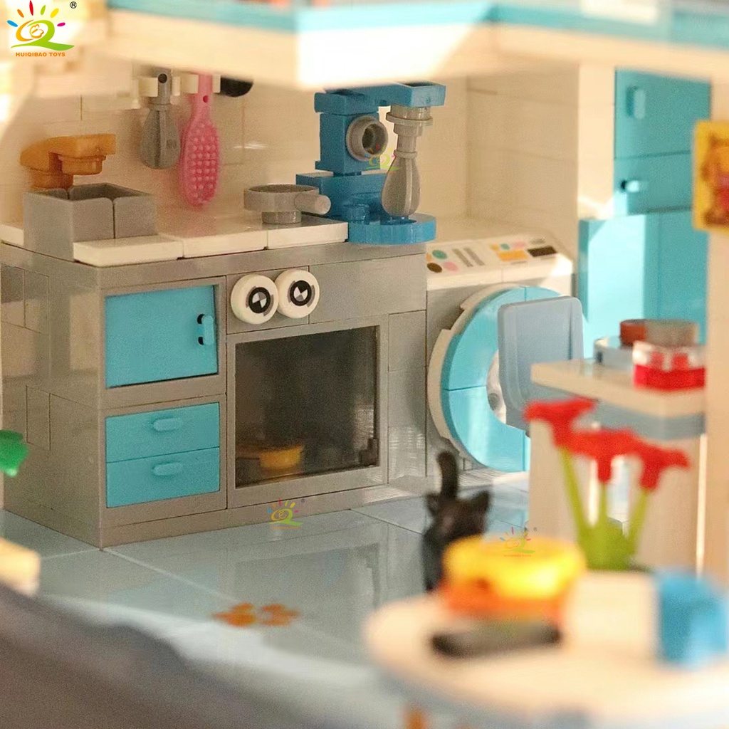 Mô Hình Đồ Chơi Lắp Ráp Nhà Búp Bê villa pet Mini Ấm Áp Sáng Tạo