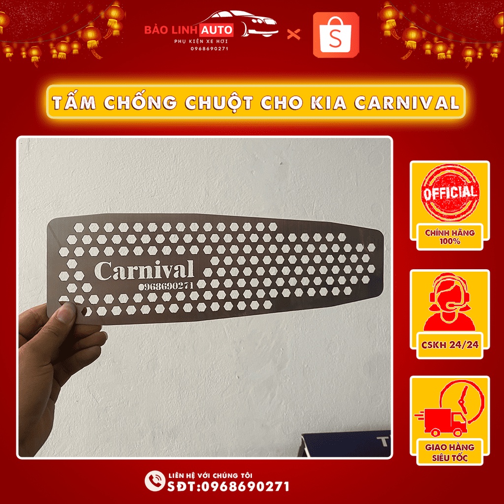 Lưới chống Chuột Bảo Linh Auto - Tấm Lưới chống Chuột Cho KIA CARNIVAL Inox 304 Tấm Dày Cao Cấp