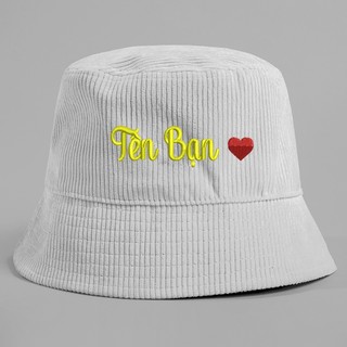 Nón bucket thêu tên theo yêu cầu - mũ thêu tên theo yêu cầu capman