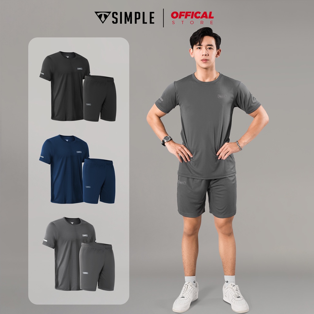 Bộ Thể Thao Nam TSIMPLE quần áo tập gym vải thun lạnh thoáng mát co giãn năng động thời trang MSSBHP1 | BigBuy360 - bigbuy360.vn