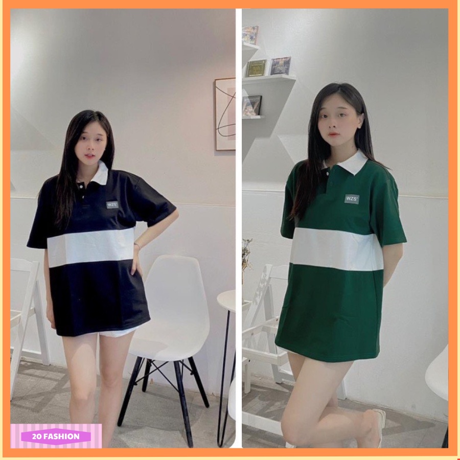 Áo polo kẻ ngang nữ chất cotton, áo thun có cổ thời trang