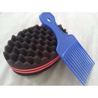 Lược Và Mút Xốp Tạo Kiểu Tóc Premlock Cho Nam. Dụng Cụ Làm Tóc Xoăn Châu Phi.(Ảnh thật)