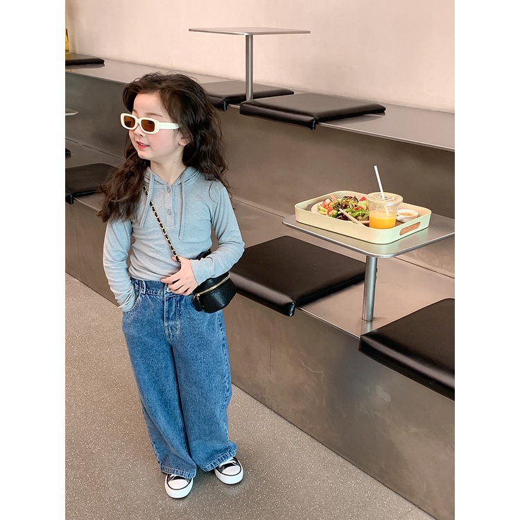 Quần bò ống xuông phong cách Hàn Quốc cho bé gái từ (9-30kg)