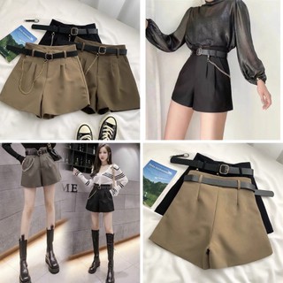 Quần đùi quần short cạp quần cao có gắn đai tôn dáng