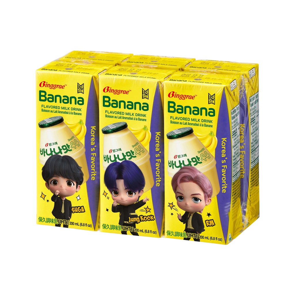 Lốc Sữa Chuối Hàn Quốc Binggrae Banana Milk (200ml x 6 hộp)