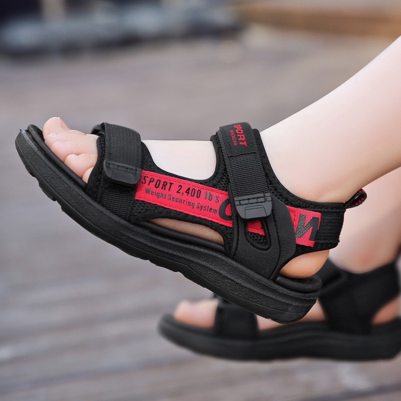 Dép Quai Hậu Bé Trai Siêu Nhẹ, Dép Sandal Bé Trai Đi Học Quai Dán Kháng Khuẩn Size Đại 28-41