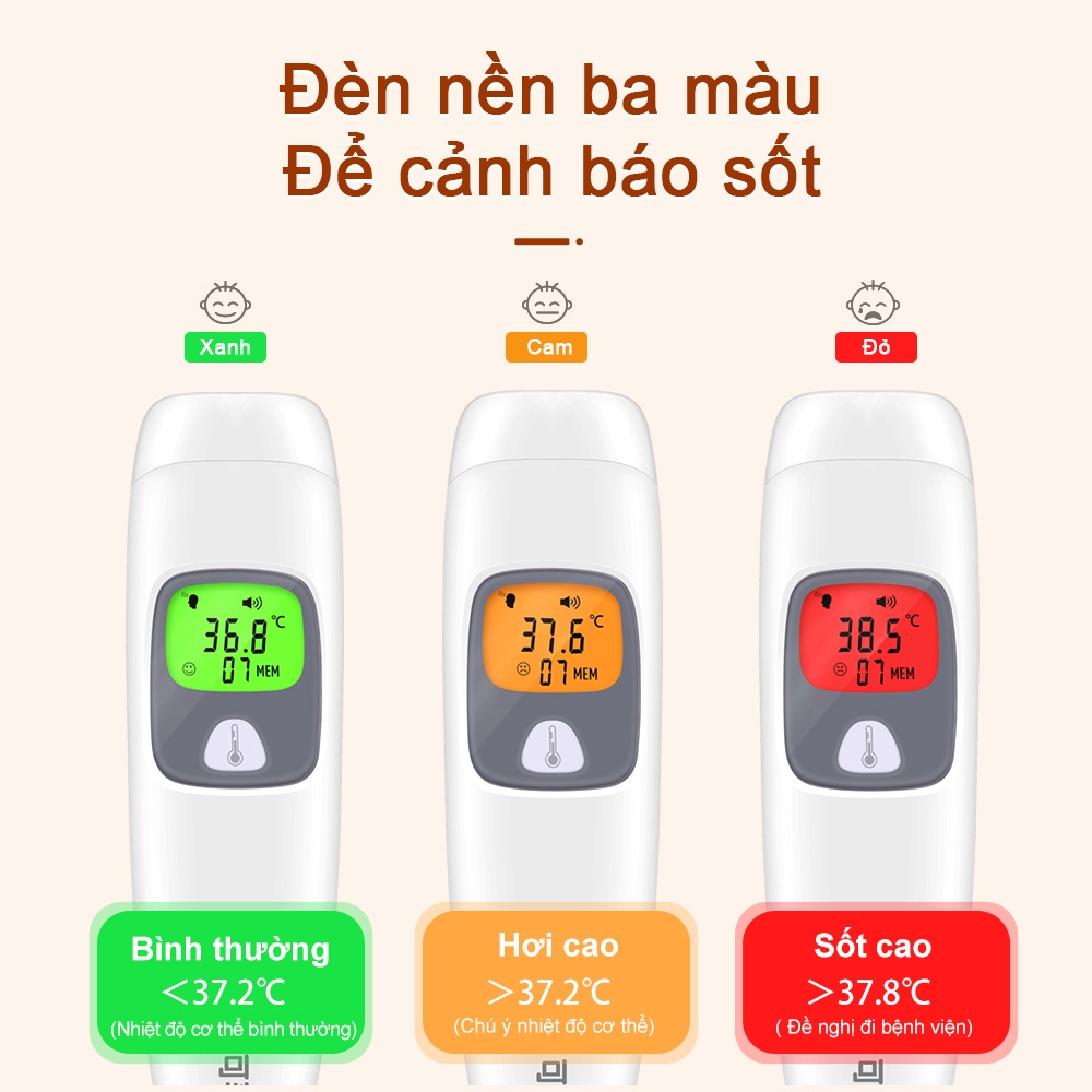 Cofoe Nhiệt kế hồng ngoại thông dụng đo chính xác qua trán/tai tránh tiếp xúc chất lượng cao