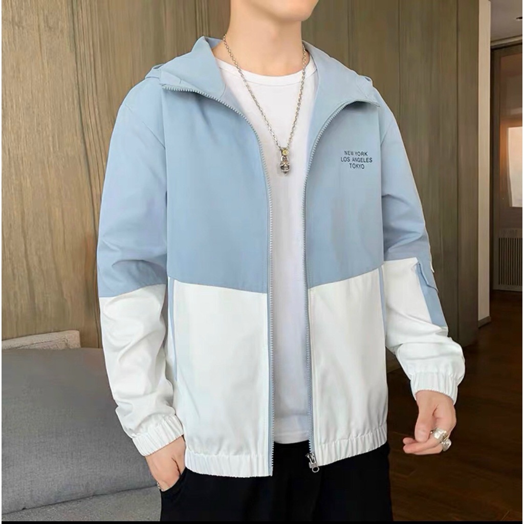 Áo khoác dù nam 2 lớp lai bo chun có nón chống nắng phong cách thời trang cao cấp M111