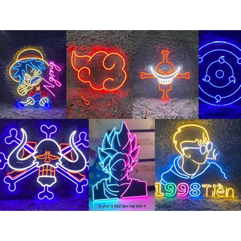 Đèn led neon hình nhân vật 🌜ANIME 🌝 MANGA🌛🌟Nhận thiết kế theo yêu cầu của khách hàn