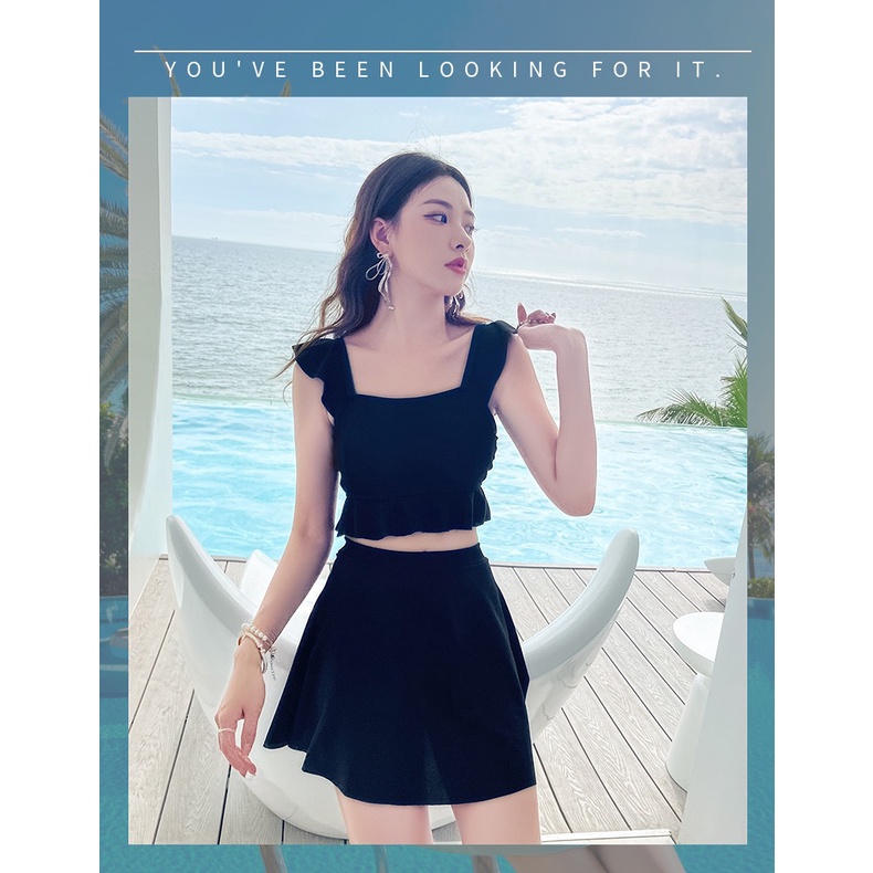 Bộ đồ tắm đi biển đi bơi váy xoè bikini 2 mảnh chân váy xoè che bụng kín đáo đẹp B12