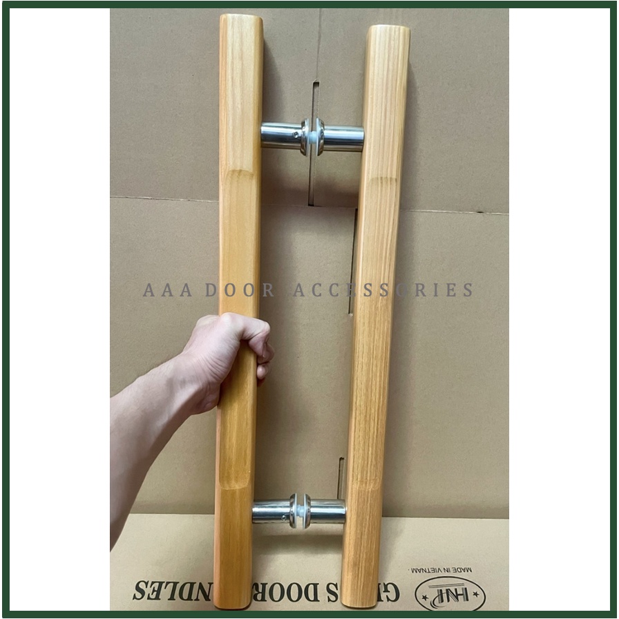 Tay nắm gỗ sồi cao cấp dùng cho cửa kính cường lực