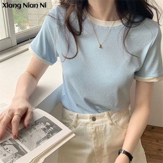 Xiang Nian Ni Áo Thun Tay Ngắn Cổ Tròn Ngọt Ngào Thanh Lịch Và Ngọt Ngào Thời Trang