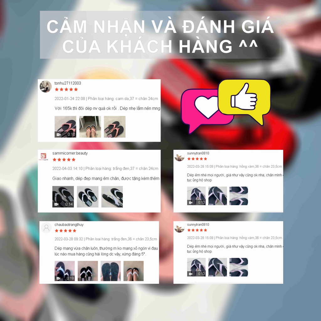 Dép kẹp adidas nữ xỏ ngón siêu thể thao FREESHIP