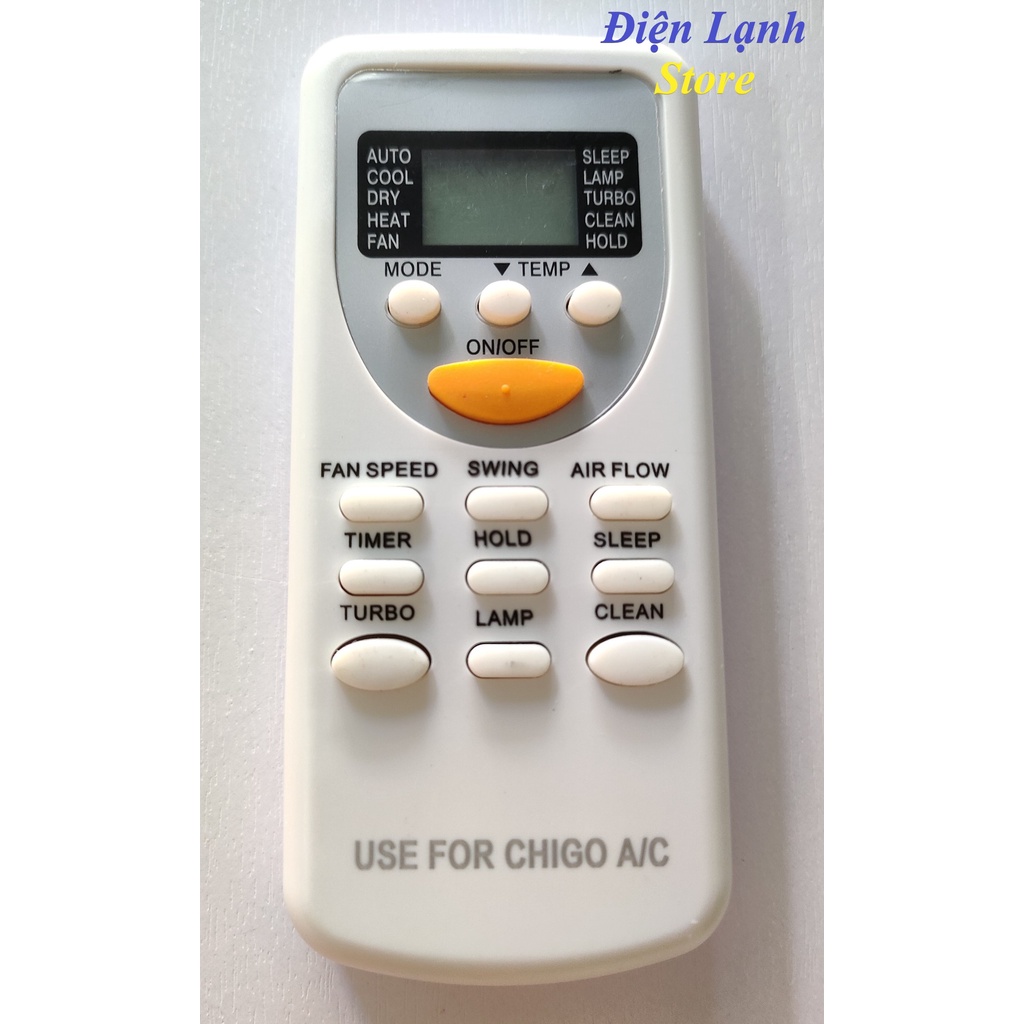 Remote máy lạnh Chigo. (Tặng kèm cặp pin).