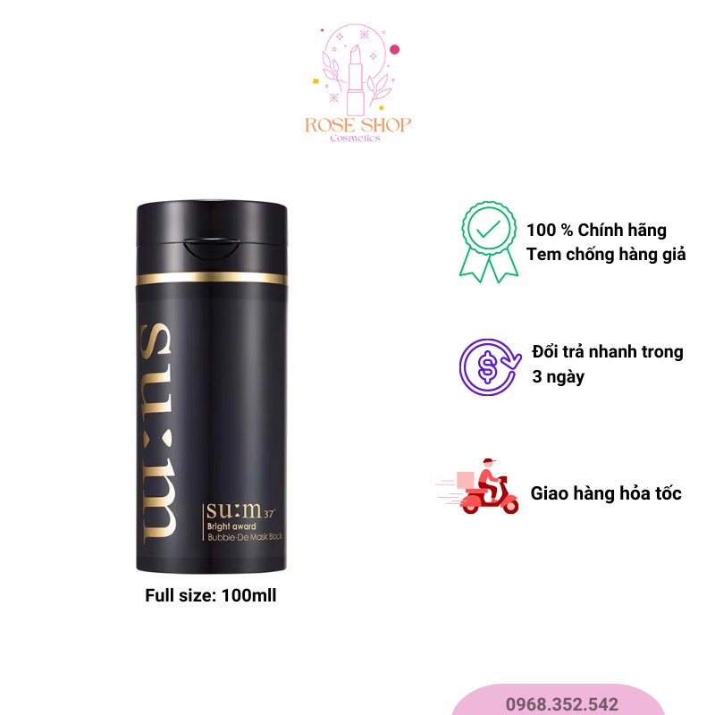 Mặt Nạ Thải Độc Sum37 Bright Award Bubble De Mask Black 100ml