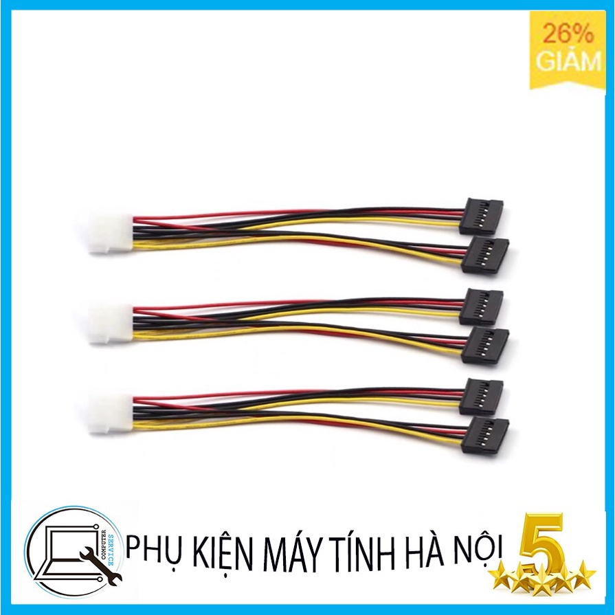 Cáp chia 2 cổng Sata từ 1 cổng ata Molex IDE cấp nguồn cho ổ cứng CAP006