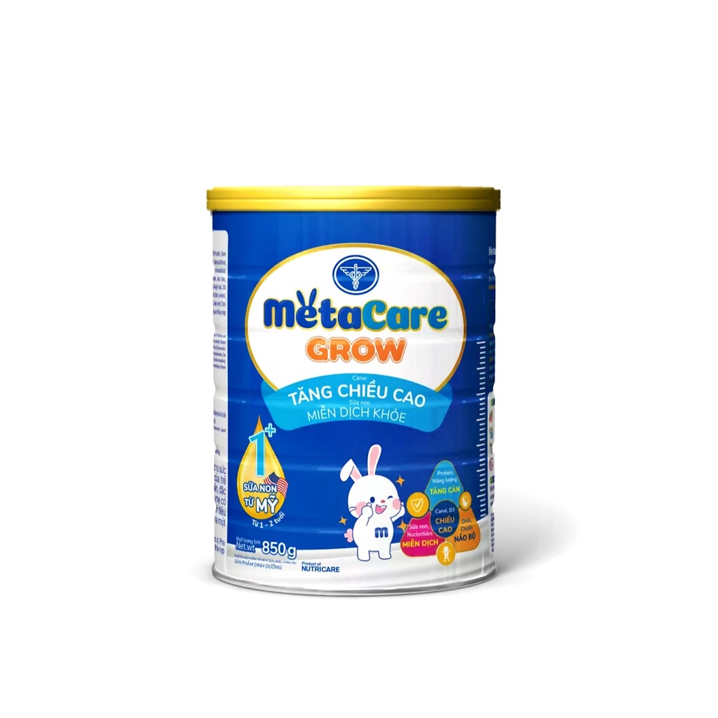 [HSD T12-2024] Sữa Bột Nutricare MetaCare GROW 1+ Tăng Chiều Cao Và Miễn Dịch 850g.