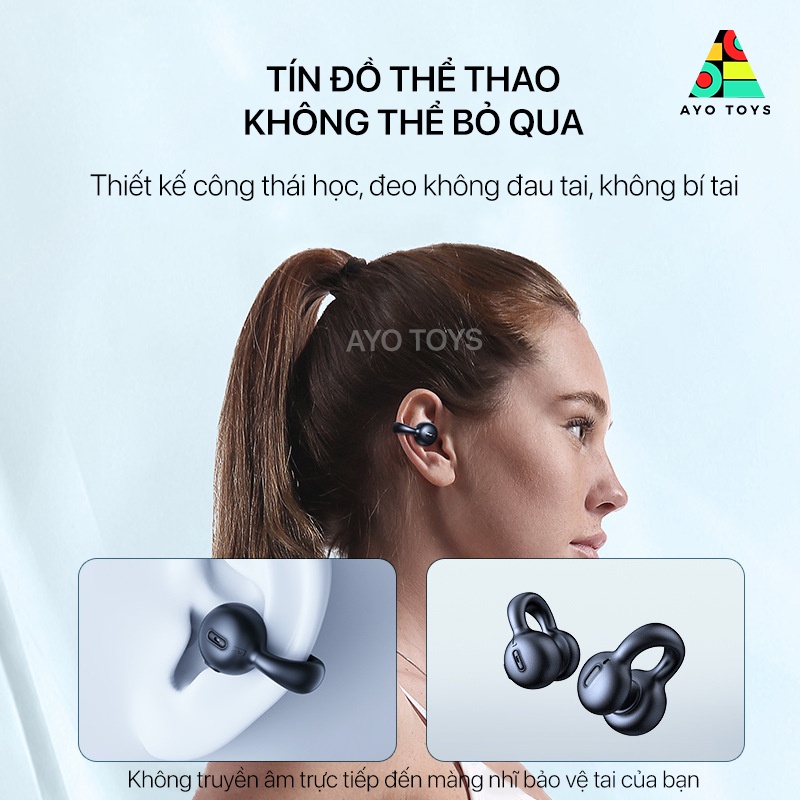 Tai Nghe Không Dây Bluetooth Kinyo i20, Dẫn Truyền Âm Qua Xương Có Micro - Thiết Kế Sáng Tạo - Pin Lên Đến 50h