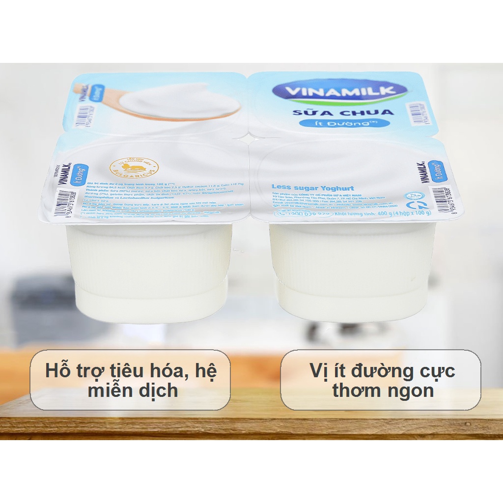 Sữa chua Vinamilk ít đường 100g