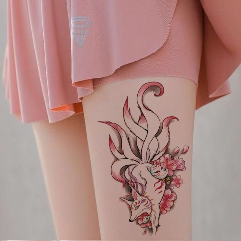 Hình Xăm Dán Cáo Chín Cánh Tay Màu Tối Chống Nước Không Thể Rửa Hình Xăm Hình Cáo Quyến Rũ Cho Nam Và Nữ ins