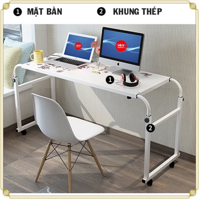 Bàn làm việc,Bàn học di động nâng hạ cao thấp có ngăn kéo mặt gỗ cao cấp khung thép chịu lực,kích thước 120*45cm | BigBuy360 - bigbuy360.vn