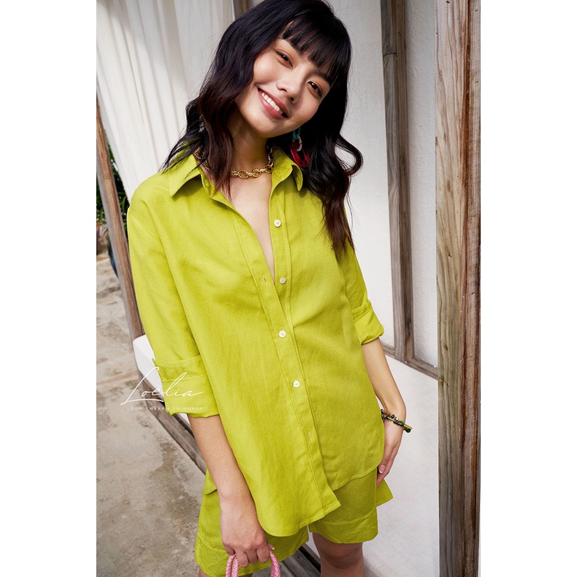 LOÉLIA - Set sơ mi quần ngắn vải linen Old but Gold