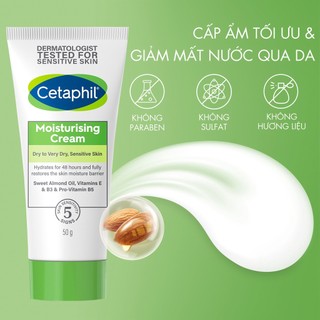 Kem Dưỡng Ẩm Cetaphil Làm Mềm Da Cho Mặt, toàn thân Face & Body Moisturizing Cream 50g [CHÍNH HÃNG]