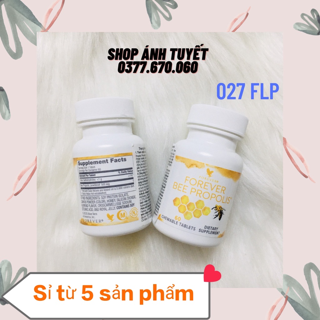 Viên Sáp Ong Forever Bee Propolis 027flp. 60 viên/lọ. Sản Phẩm Lô Hội.
